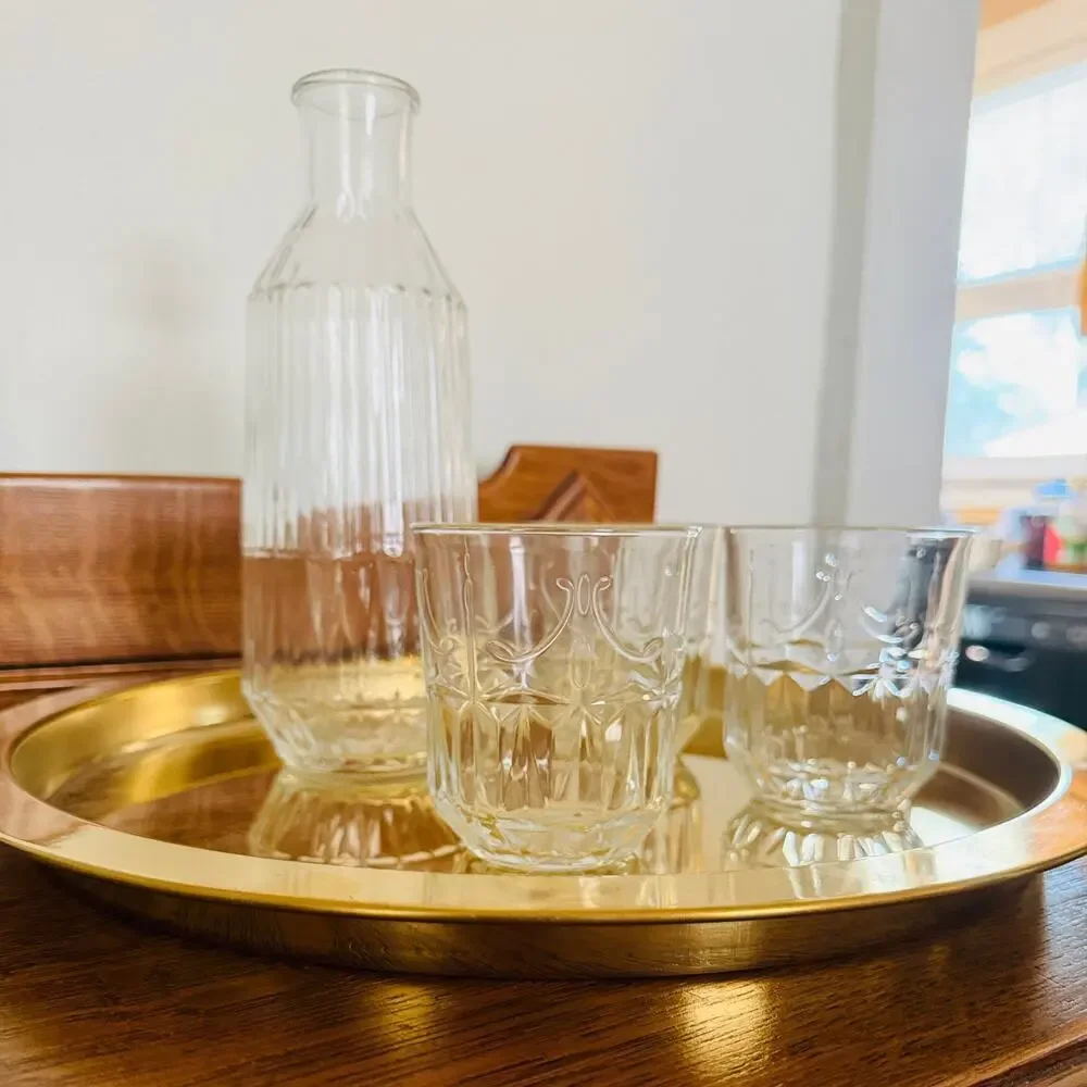 IKEA SALLSKAPLIG 30 oz Carafe (No Stopper) With (3) 9 oz Glasses